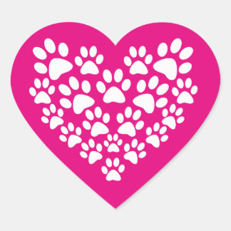 Simple Cute Heart Paw Print Sticker