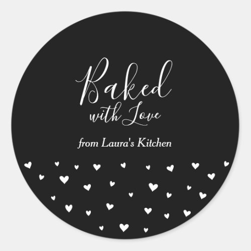 Simple Cute Hearts Baked with Love package sticker