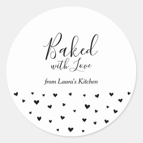 Simple Cute Hearts Baked with Love package sticker