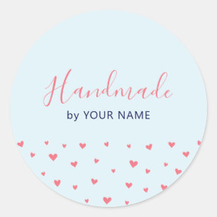 Simple Cute Hearts Handmade package sticker