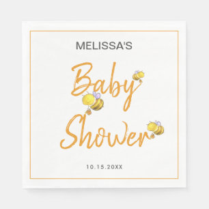 Simple Cute Honey Bee Baby Shower Party Napkins