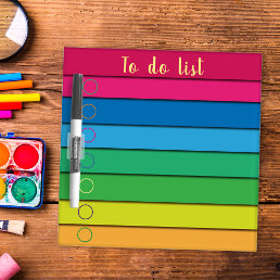 Simple Cute Horizontal Rainbow Stripes To Do List Dry Erase Board