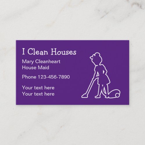 Simple Cute House Cleaning Service Business Card