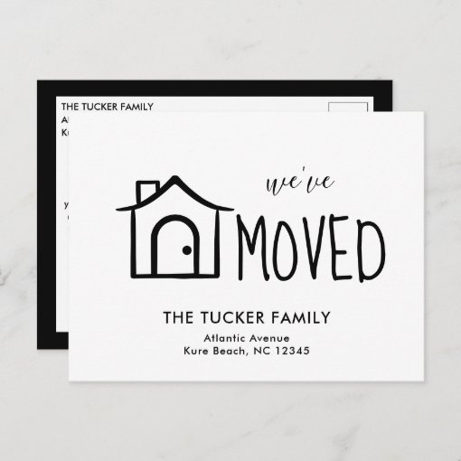 Simple Cute House We've Moved Moving Announcement Postcard | Zazzle