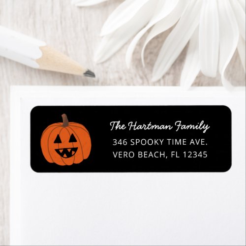 Simple Cute Jack_o_Lantern Pumpkin Halloween Label