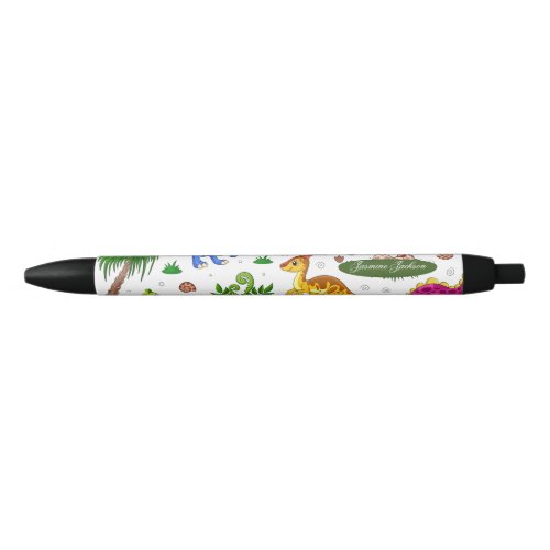 Simple Cute Kids Colorful Dinosaur Black Ink Pen
