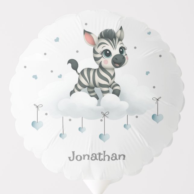 Simple cute little cartoon zebra balloon (Front)