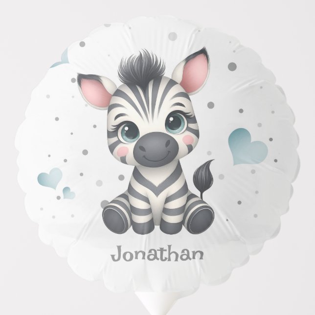 Simple cute little cartoon zebra balloon (Front)