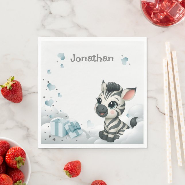 Simple cute little cartoon zebra  napkins (Insitu)