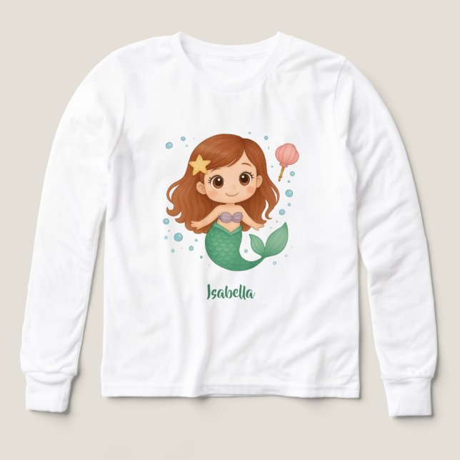 Simple cute little mermaid Tri-Blend shirts (Design Front)