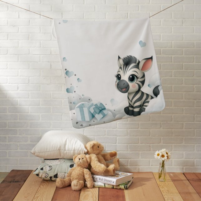Simple cute little zebra baby blanket (In Situ)