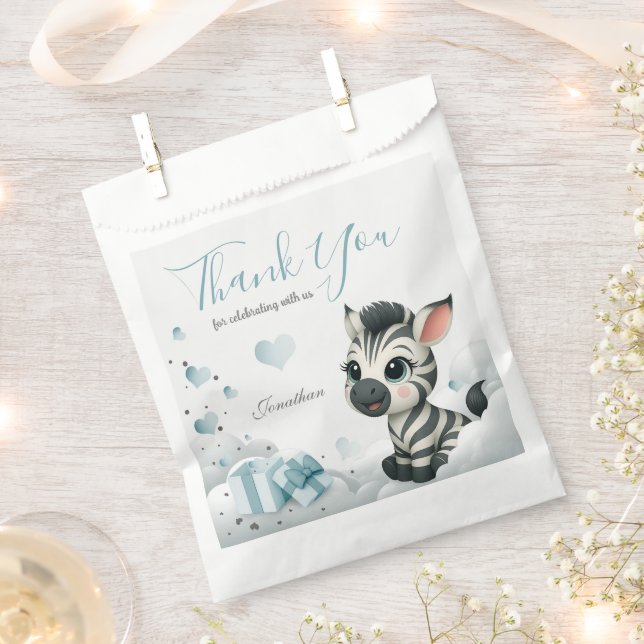 Simple cute little zebra  favor bag (Clipped)