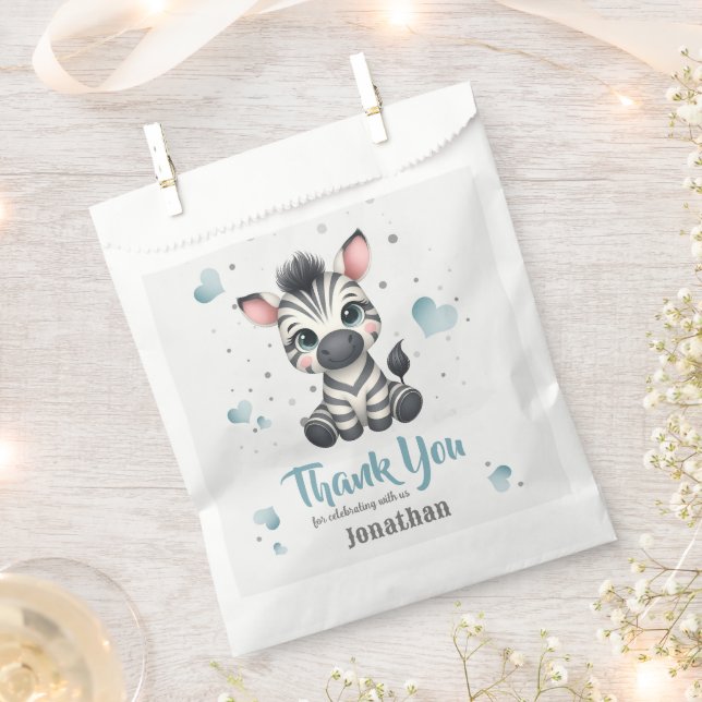Simple cute little zebra  favor bag (Clipped)