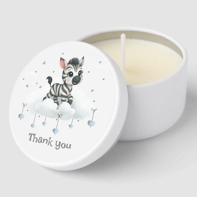 Simple cute little zebra mini candle favors (Corner)
