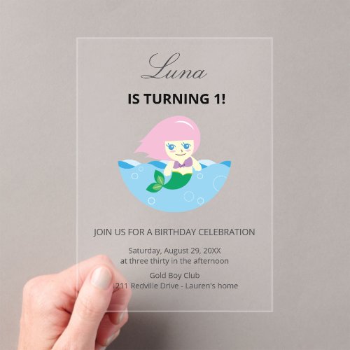 Simple Cute Mermaid Queen Birthday 