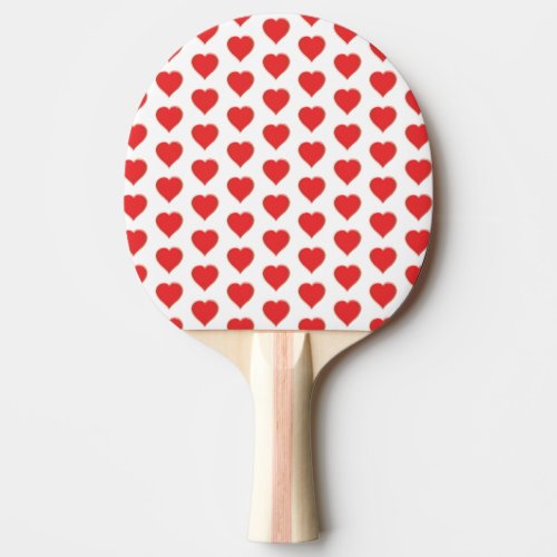 Simple Cute Minimalist Red Heart Pattern Ping Pong Paddle