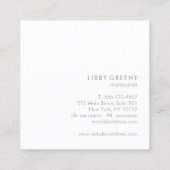 Simple Cute Modern Gold Glitter Heart Networking Square Business Card (Back)