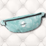 Simple Cute Modern Initial Monogram Fanny Pack<br><div class="desc">Cute Modern Watercolor Monogram Teal Blue baby bib. A soft turquoise or teal blue watercolor backdrop provides the canvas for a cute and contemporary monogram fanny pack, featuring initials and name. Works for a boy or girl! The monogram's black and white color palette, composed of clean modern fonts mixed with...</div>