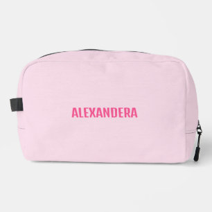 Simple Cute Name Blush Pink Dopp Kit