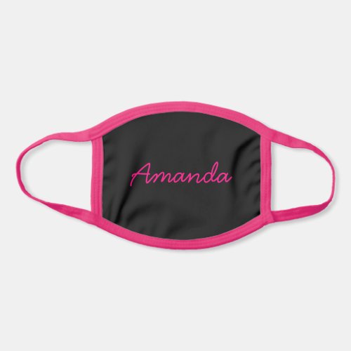 Simple Cute Name or Word Pink Customizable Script Face Mask