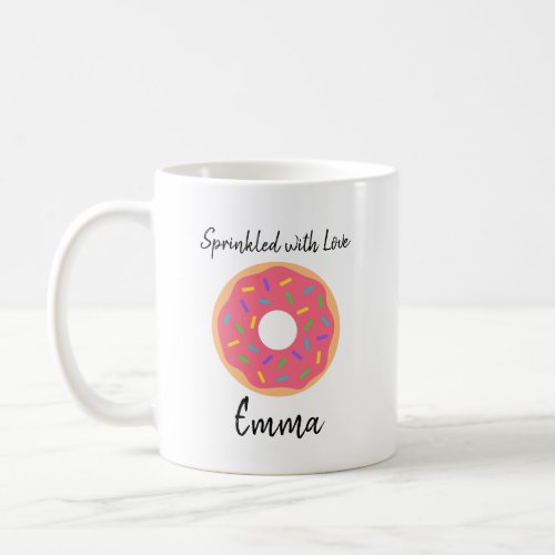 Simple Cute Name Script Donut Modern Trendy Coffee Mug