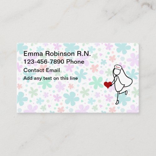 Simple Cute Nurse Business Card Design 