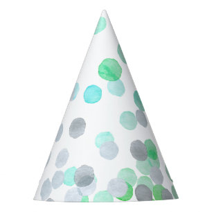 Simple Cute Pastel Geometric Polka Dot Watercolor  Party Hat