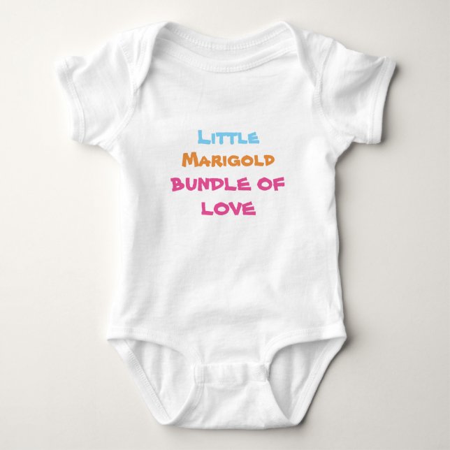 Simple & Cute Personalized 'Bundle of Love' White Baby Bodysuit (Front)