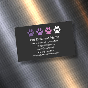 Simple Cute Pet Service Magnetic Business Cards