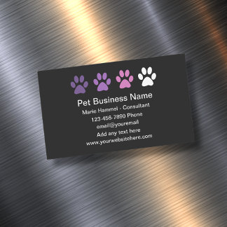 Simple Cute Pet Service Magnetic Business Cards