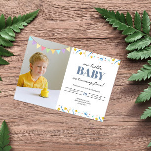 Simple Cute Photo Birthday Invitation