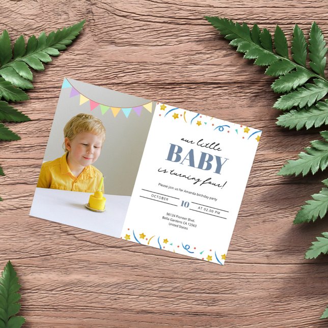 Simple Cute Photo Birthday  Invitation (Creator Uploaded)