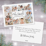 Simple Cute Photo Collage Christmas Holiday Card<br><div class="desc">Send warm holiday wishes with this simple and elegant Christmas card featuring “Merry Christmas” in the center front, along with your family name in a mix of classic serif and script fonts. Surrounding the text are delicate black watercolor snowflakes, adding a soft and stylish winter touch. The minimal design keeps...</div>