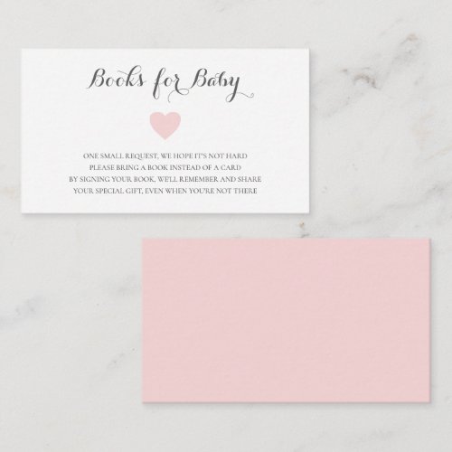 Simple Cute Pink Heart Girl Books for Baby Shower