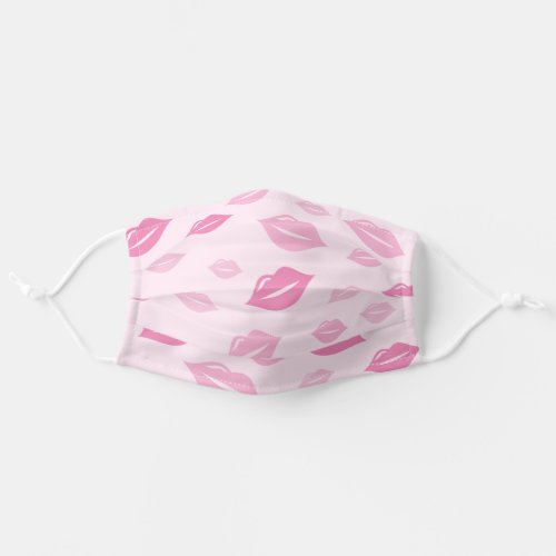 Simple Cute Pink Lips KIsses Pattern Adult Cloth Face Mask