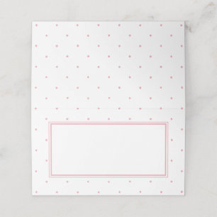 Simple Cute Pink Polka Dots Baby Shower Place Card