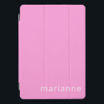 Simple Cute Pink Solid Color Personalized Name iPad Pro Cover<br><div class="desc">Simple Cute Pink Solid Color Personalized Name iPad Pro Cover</div>