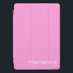 Simple Cute Pink Solid Color Personalized Name iPad Pro Cover<br><div class="desc">Simple Cute Pink Solid Color Personalized Name iPad Pro Cover</div>