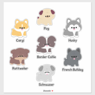 Simple Cute Puppy Dog Sticker