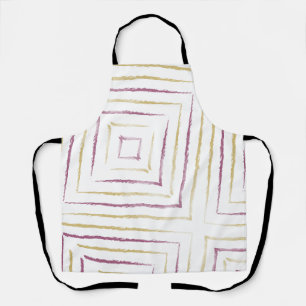 Simple Cute Purple & Golden Stripes Apron