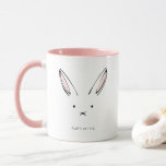 Simple Cute Rabbit Girly Personalized Mug<br><div class="desc">White and pink cute girly personalized mug.</div>