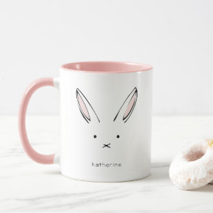 Simple Cute Rabbit Girly Personalized Mug