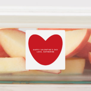 Simple cute red heart custom text Valentine's Day Labels