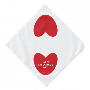Simple cute red heart custom Valentine's Day dog Bandana