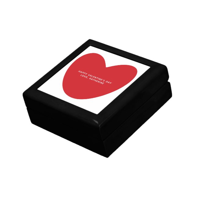 Simple cute red heart custom Valentine's Day Gift Box (Side)