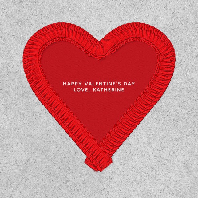 Simple cute red heart custom Valentine's Day Patch (Front)