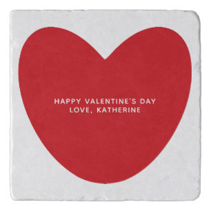 Simple cute red heart custom Valentine's Day Trivet