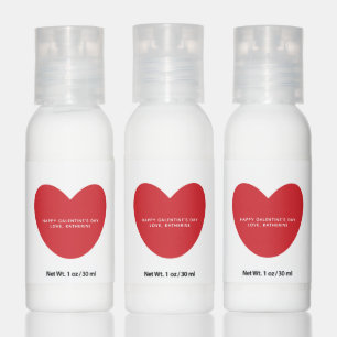 Simple cute red heart personalized Galentine's Day Hand Lotion