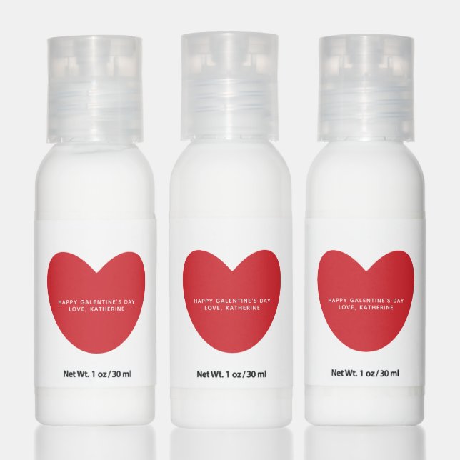 Simple cute red heart personalized Galentine's Day Hand Lotion (Set)
