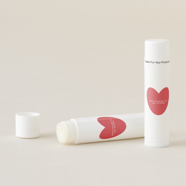 Simple cute red heart personalized Galentine's Day Lip Balm (In Situ)